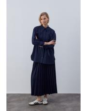 lacivert double plisoley etek 6