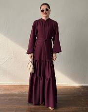 bordo begonya brit elbise 2
