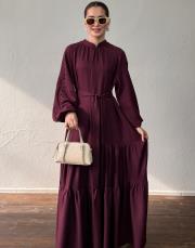 bordo begonya brit elbise 3