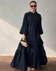 lacivert begonya brit elbise 3