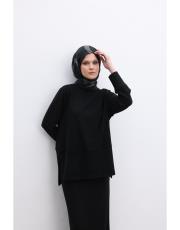 siyah triko kalem etekli takım 5