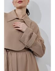 bej mevsimlik krep trenç 4