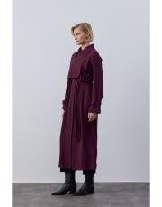bordo mevsimlik krep trenç 3