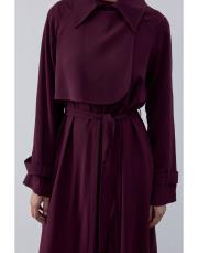 bordo mevsimlik krep trenç 4