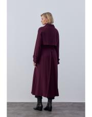 bordo mevsimlik krep trenç 6