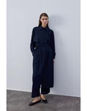 lacivert mevsimlik krep trenç 2