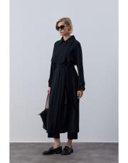 siyah mevsimlik krep trenç 3