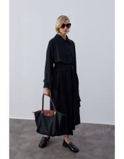 siyah mevsimlik krep trenç 5