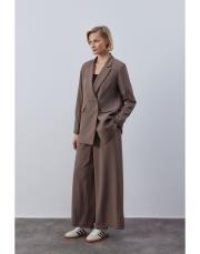 koyu vizon bol formlu blazer takım 4
