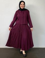 bordo pamuklu kraşlı etekli takım 2