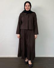 acı kahve pamuklu kraşlı etekli takım