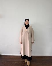 bej krep kruvaze uzun kap 2