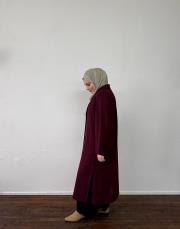 bordo krep kruvaze uzun kap 2