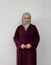 bordo krep kruvaze uzun kap 3