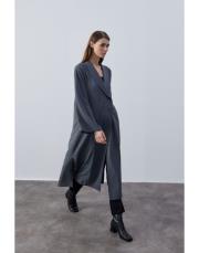 füme krep kruvaze uzun kap