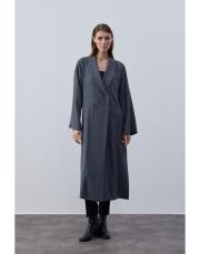 füme krep kruvaze uzun kap 2