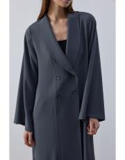 füme krep kruvaze uzun kap 4