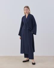 lacivert krep kruvaze uzun kap 2