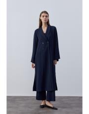 lacivert krep kruvaze uzun kap 3