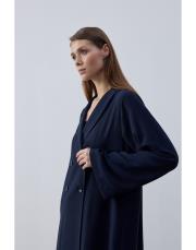 lacivert krep kruvaze uzun kap 5