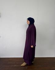 mürdüm krep kruvaze uzun kap 3