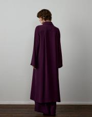 mürdüm krep kruvaze uzun kap 4