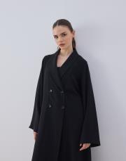 siyah krep kruvaze uzun kap 2