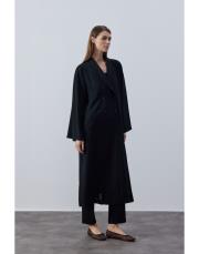 siyah krep kruvaze uzun kap 6