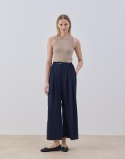 lacivert krep bol pantolon