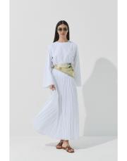 beyaz kraşlı etekli takım