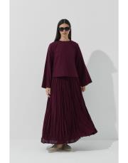 bordo kraşlı etekli takım