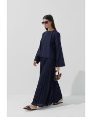 lacivert kraşlı etekli takım 3