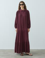 bordo müslin elbise