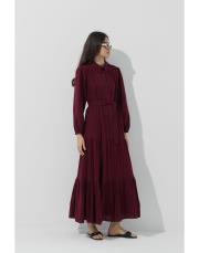 bordo müslin elbise 4
