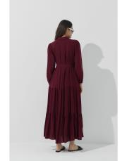 bordo müslin elbise 6