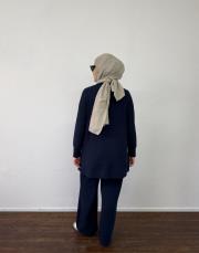 koyu lacivert triko bol formlu takım 3