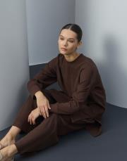 acı kahve triko bol formlu takım 2