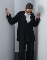 siyah triko v yaka bol formlu takım