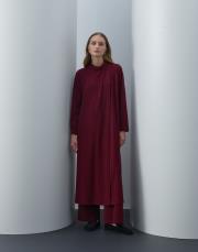 bordo triko kapaklı bol form takım