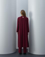 bordo triko kapaklı bol form takım 2