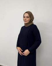 lacivert triko kapaklı bol form takım 3