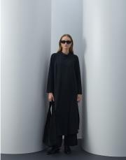 siyah triko kapaklı bol form takım 2