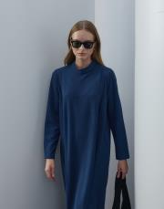 açık lacivert triko kapaklı bol form takım