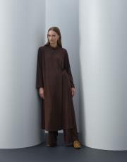 acı kahve triko kapaklı bol form takım