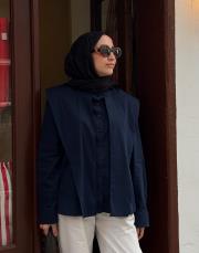 lacivert poplin aller parçalı gömlek 3