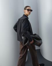 siyah poplin aller parçalı gömlek 2