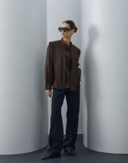 acı kahve poplin aller parçalı gömlek 2