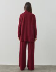 bordo triko fermuarlı bol takım 4