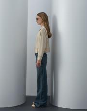 bej triko fermuarlı kısa sweat 3