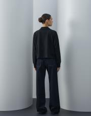 siyah triko fermuarlı kısa sweat 3